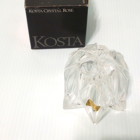 Vintage Kosta Boda Sweden Crystal Rose Candle Holder - Picture 6 of 9